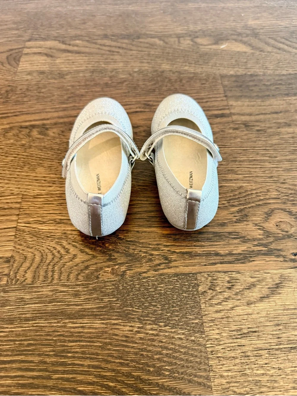 Stuart Weitzman Sparkling Silver Baby Shoes